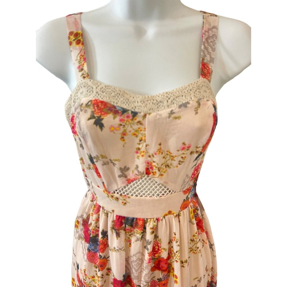 Love, Fire Floral Long Maxi X-Small Womens Summer Beach Dress - Picture 2 of 8
